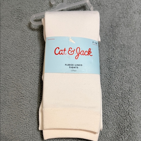 Cat & Jack Cream Fleece-Lined Tights - Picture 1 of 2